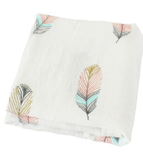 Load image into Gallery viewer, 120x120cm Bamboo Cotton Soft Baby Swaddle Muslin Wrap Infant Baby Bedding Sheet Baby Wrap Sleeping Bag
