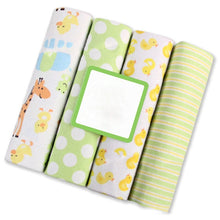 Load image into Gallery viewer, 4Pcs/Lot Muslin 100% Cotton Baby Bed Sheet Baby Swaddles Soft Newborns Blankets Blankets Muslin Diapers Swaddle Bed Wrap Sheet
